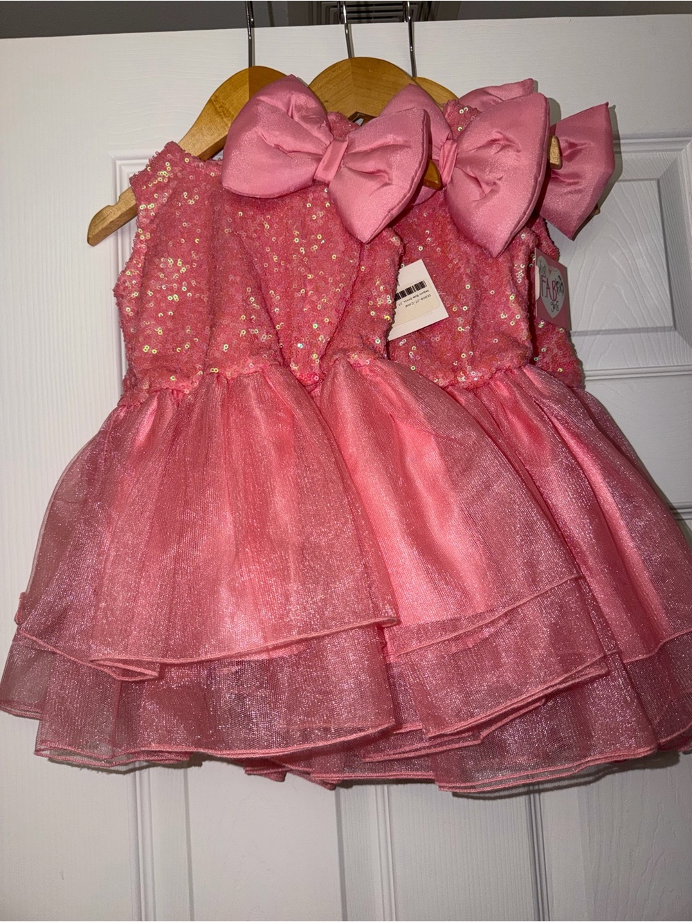 NWT Just FAB Girls Sequin Bow Dresses Pink Tutu Birthday- CHOOSE SIZE